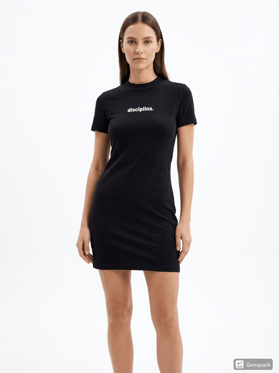 A_black_t-shirt_dress_with_disciplina_text_prin-1772628864919.png